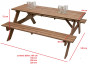Solid pine beer set 160 cm thick 30 mm (stained)