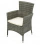 MODENA stackable rattan armchair with cushion (grey)