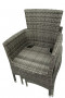 MODENA stackable rattan armchair with cushion (grey)