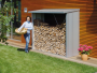 Multi-purpose fireplace wood storage - WoodStock 229 x 102 (silver metallic)