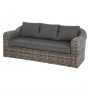 Rattan bench for 3 people BORNEO (grey)