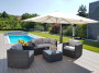 Rattan variable set SEVILLA 1+2+1 for 4 people (anthracite)