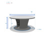 Rattan dining table BORNEO LUXURY diameter 160 cm (grey)