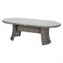 Oval rattan dining table 218 x 118 cm BORNEO LUXURY (grey)