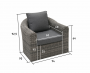 Rattan armchair BORNEO LUXURY (grey)
