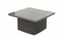 Rattan extendable dining/storage table 100 x 100 cm BORNEO LUXURY (grey)