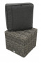 Rattan stool incl. padding 40 x 40 cm BORNEO LUXURY (grey)
