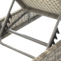Adjustable rattan deckchair incl. padding 198 x 68 cm BORNEO LUXURY (brown)