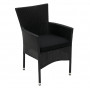 Rattan stackable armchair PALERMO with cushion (black)