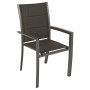 Aluminum armchair with fabric VERMONT (grey-brown)