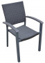 Fixed garden rattan chair CALVIN (grey)