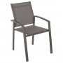 Aluminum armchair with fabric BERGAMO (grey-brown)