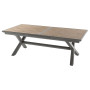 Aluminum table VERONA 220/279 cm (grey-brown/honey)