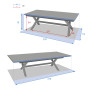 Aluminum table VERONA 220/279 cm (grey-brown/honey)