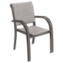 Aluminum armchair with fabric VALENCIA (grey-brown)