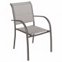 Aluminum armchair with fabric VALENCIA (grey-brown)