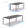 Aluminum table LIVORNO 214/274x110 cm (anthracite)