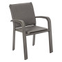 Aluminum armchair with fabric BRIXEN (grey-brown)
