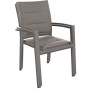 Aluminum armchair with fabric RIMINI (grey-brown)