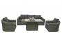 Rattan modular set BORNEO LUXURY for 5 people (grey)