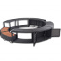 Furniture set for mobile circular hot tub (black artificial polyrattan)