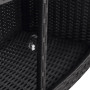 FURNITURE SET (black artificial polyrattan) + mobile fixed hot tub OSAKA (1100L)