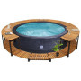 Furniture set for a mobile circular hot tub (solid tropical acacia wood)