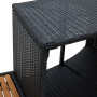 Furniture set for a circular mobile hot tub (black artificial polyrattan + solid tropical acacia wood)