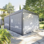 Garden aluminum gazebo electric MEGAN 6x3.6 m (graphite)