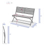 Folding metal bench NEVIS (anthracite)