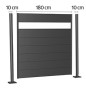 Privacy screen acrylic 180 cm (dark gray metallic) - different lengths