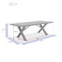 Aluminum dining table 220x100 cm TANZANIA