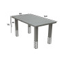 Height-adjustable aluminum table 140x80 cm TITANIUM (2in1)