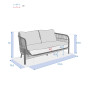 Luxury 2-seater bench made of acacia ZARAGOZA