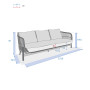 Luxury 3-seater bench made of acacia ZARAGOZA