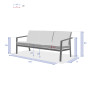 Aluminum 3-seater bench NOVARA (anthracite)