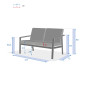 Aluminum 2-seater bench NOVARA (anthracite)
