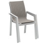 Aluminum armchair with fabric NOVARA (white)