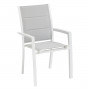 Aluminum armchair with fabric VERMONT (white)