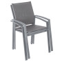 Aluminum armchair with fabric BERGAMO (grey)