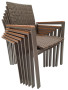 Fixed garden rattan chair CALVIN (brown)