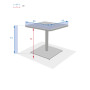 RUBBY aluminum table 65x65 cm (anthracite)