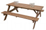 Solid wooden beer set made of pine 220 cm thickness 30 mm (stained)