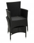 MODENA stackable rattan armchair with cushion (black)