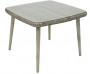 Garden rattan table with glass VICTORIA 100 x 100 cm (grey)