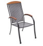 Metal armchair with wooden armrests PROVENCE